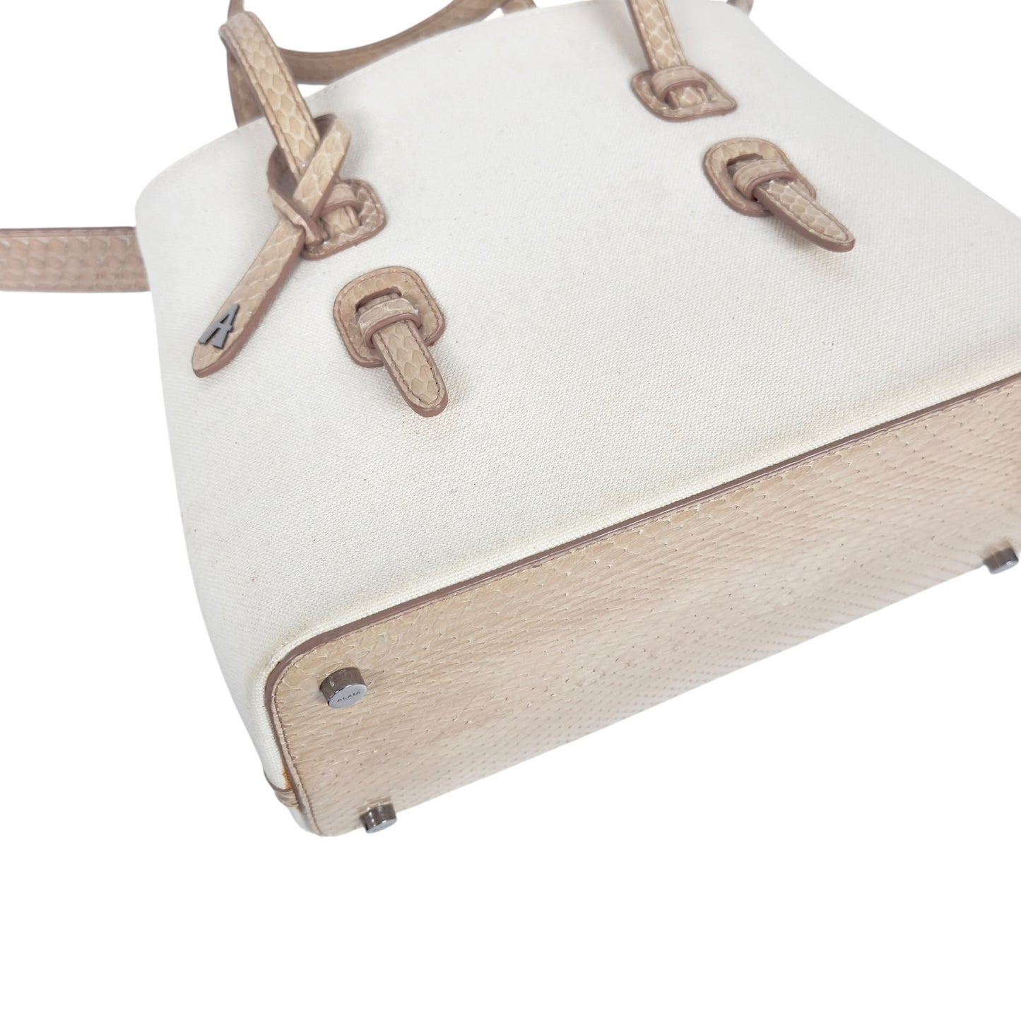 ALAIA 蛇皮拼帆布 2用袋