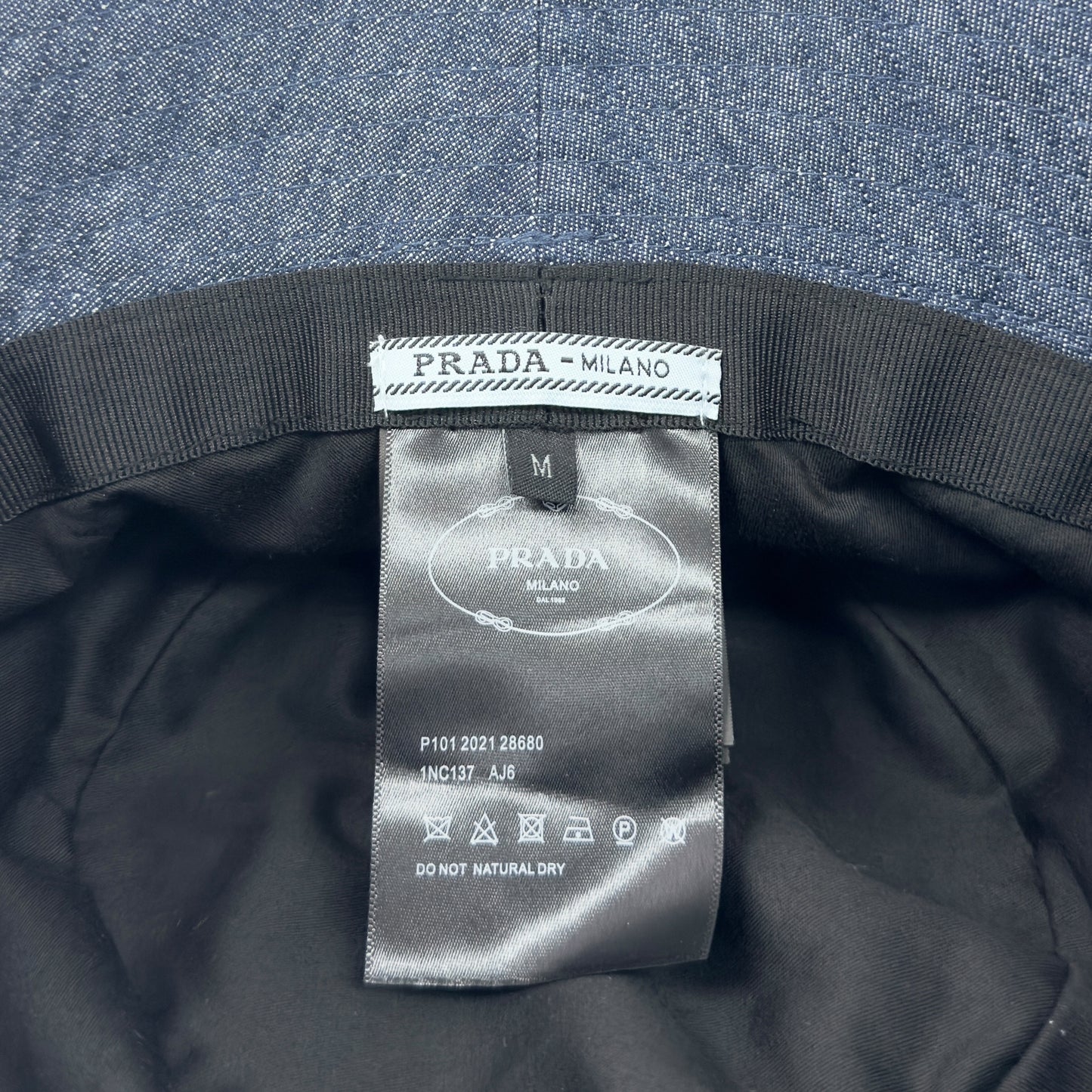 PRADA 三角標 牛仔 漁夫帽