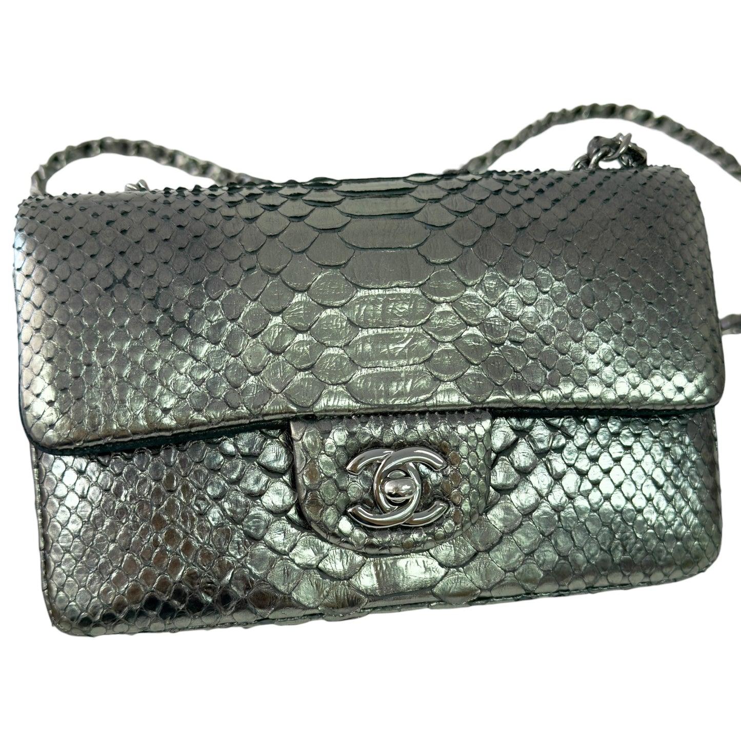 CHANEL *罕有* CC 絕版蛇皮 迷你經典 鏈條包
