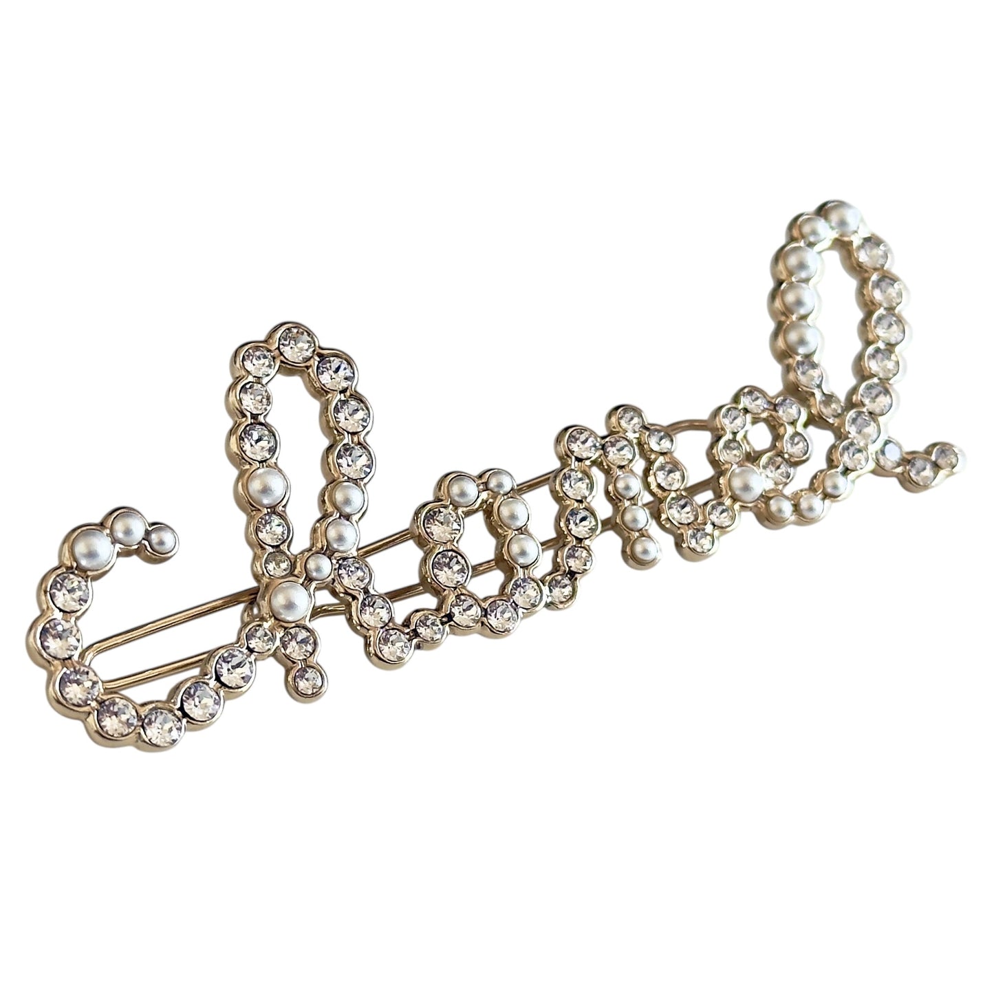 CHANEL 水鑽 珠珠 髮夾