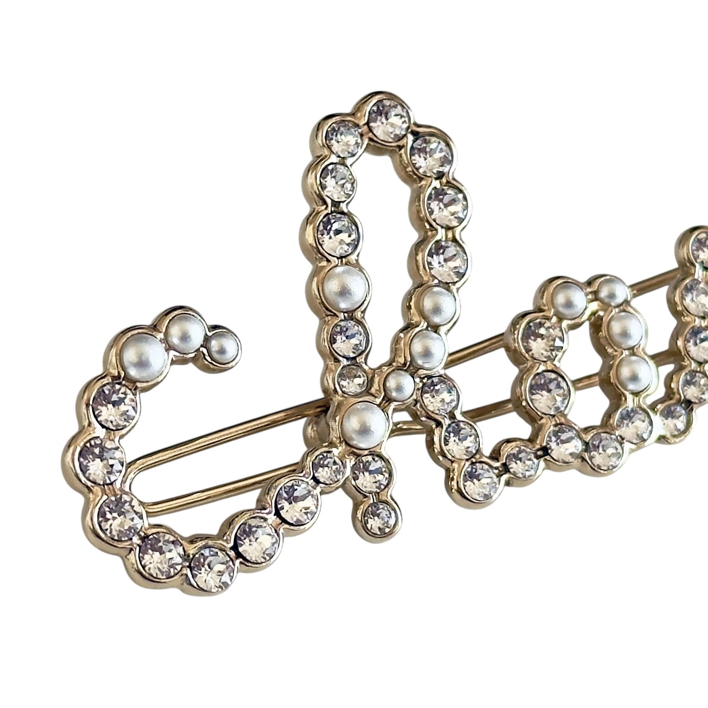 CHANEL 水鑽 珠珠 髮夾