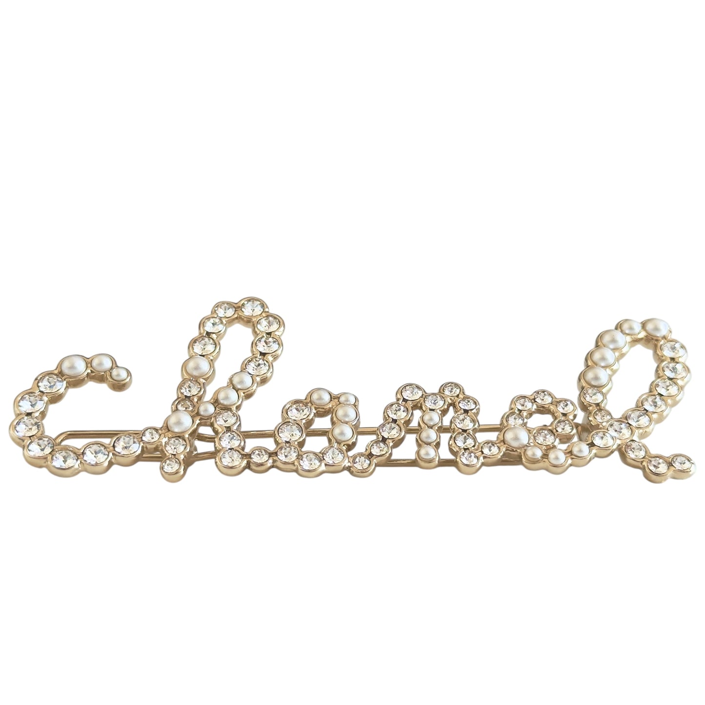 CHANEL 水鑽 珠珠 髮夾