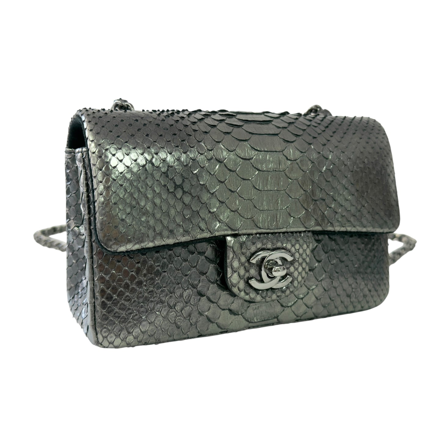CHANEL *罕有* CC 絕版蛇皮 迷你經典 鏈條包