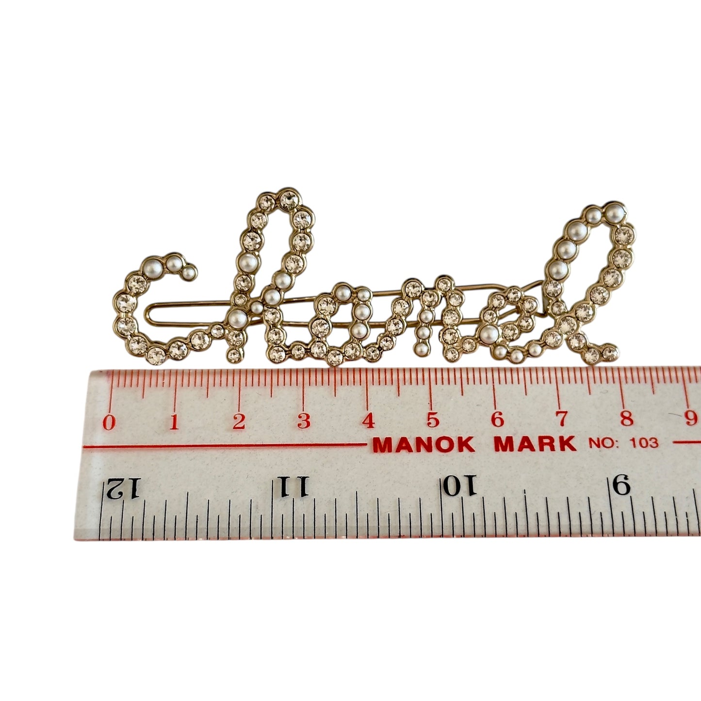 CHANEL 水鑽 珠珠 髮夾