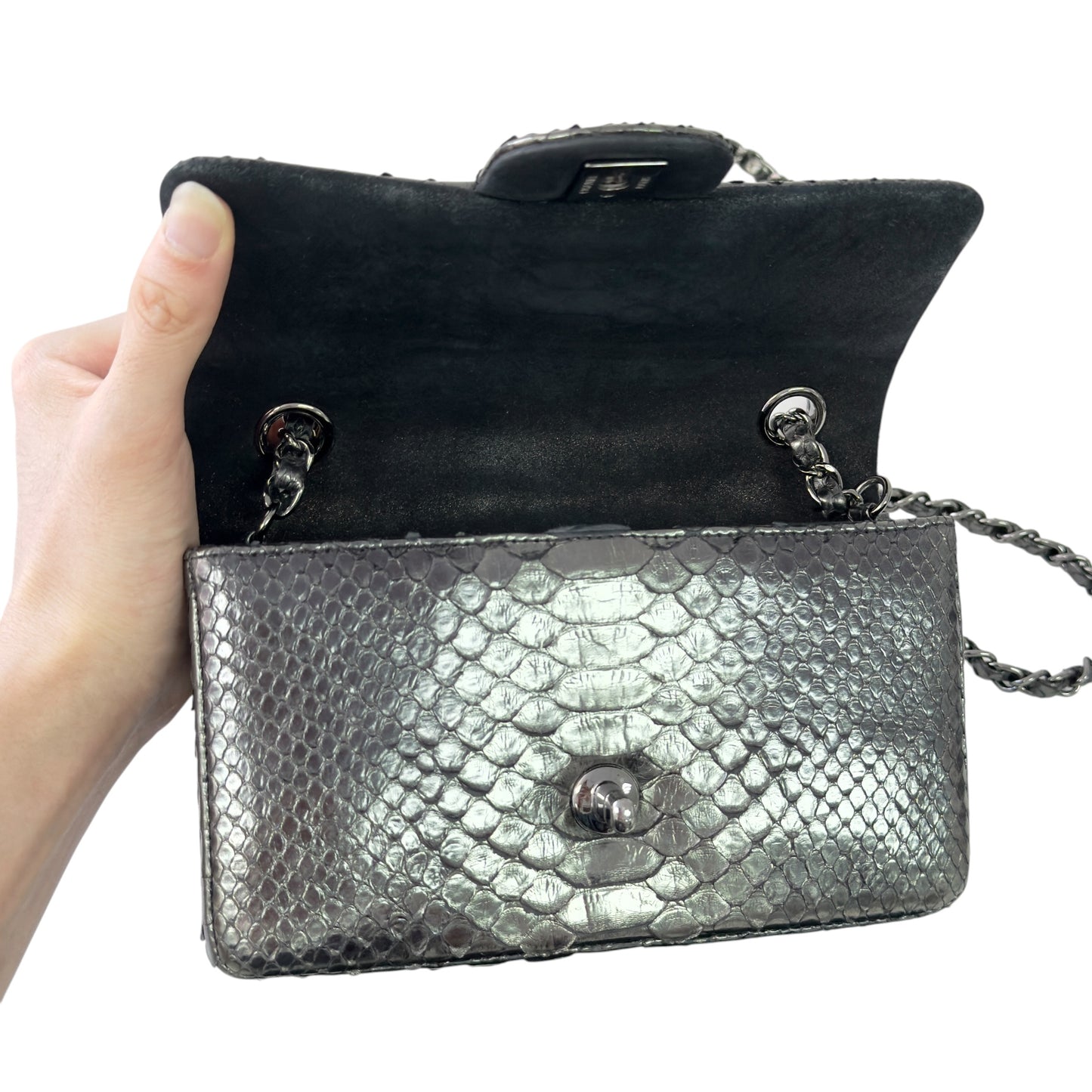 CHANEL *罕有* CC 絕版蛇皮 迷你經典 鏈條包