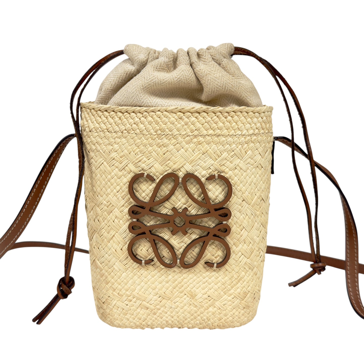 LOEWE Anagram 草編 斜揹袋