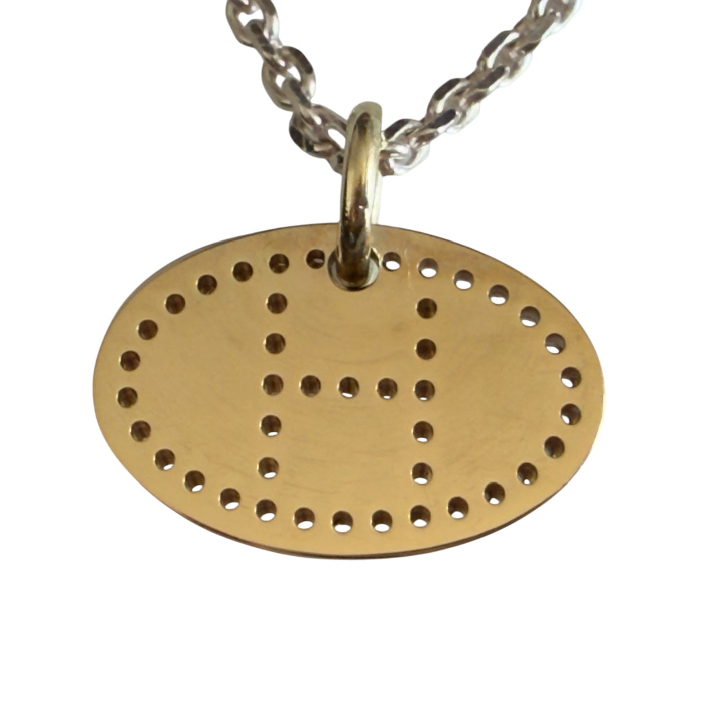 HERMES Eclipse Evelyne 18K金配925純銀 頸鏈