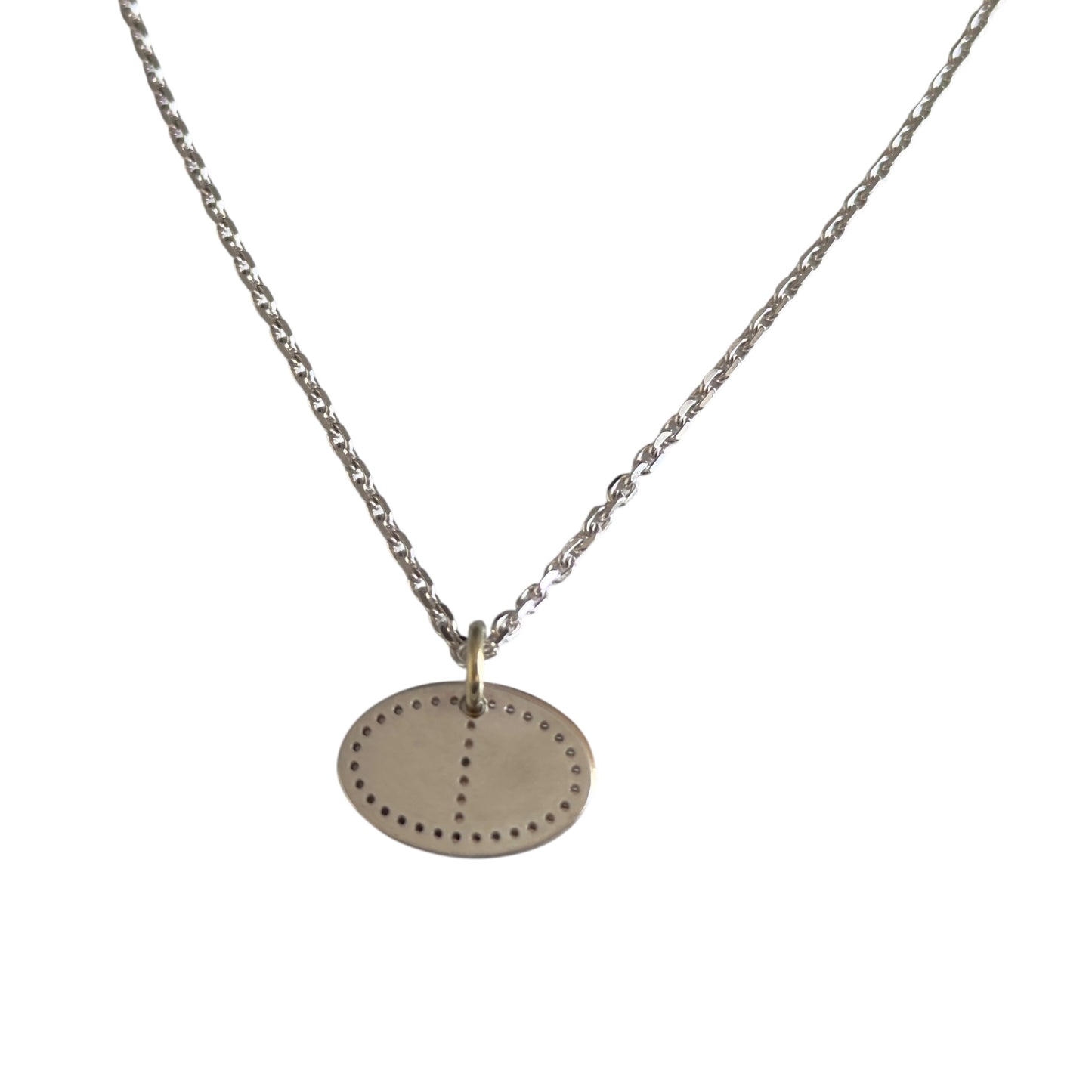 HERMES Eclipse Evelyne 18K金配925純銀 頸鏈