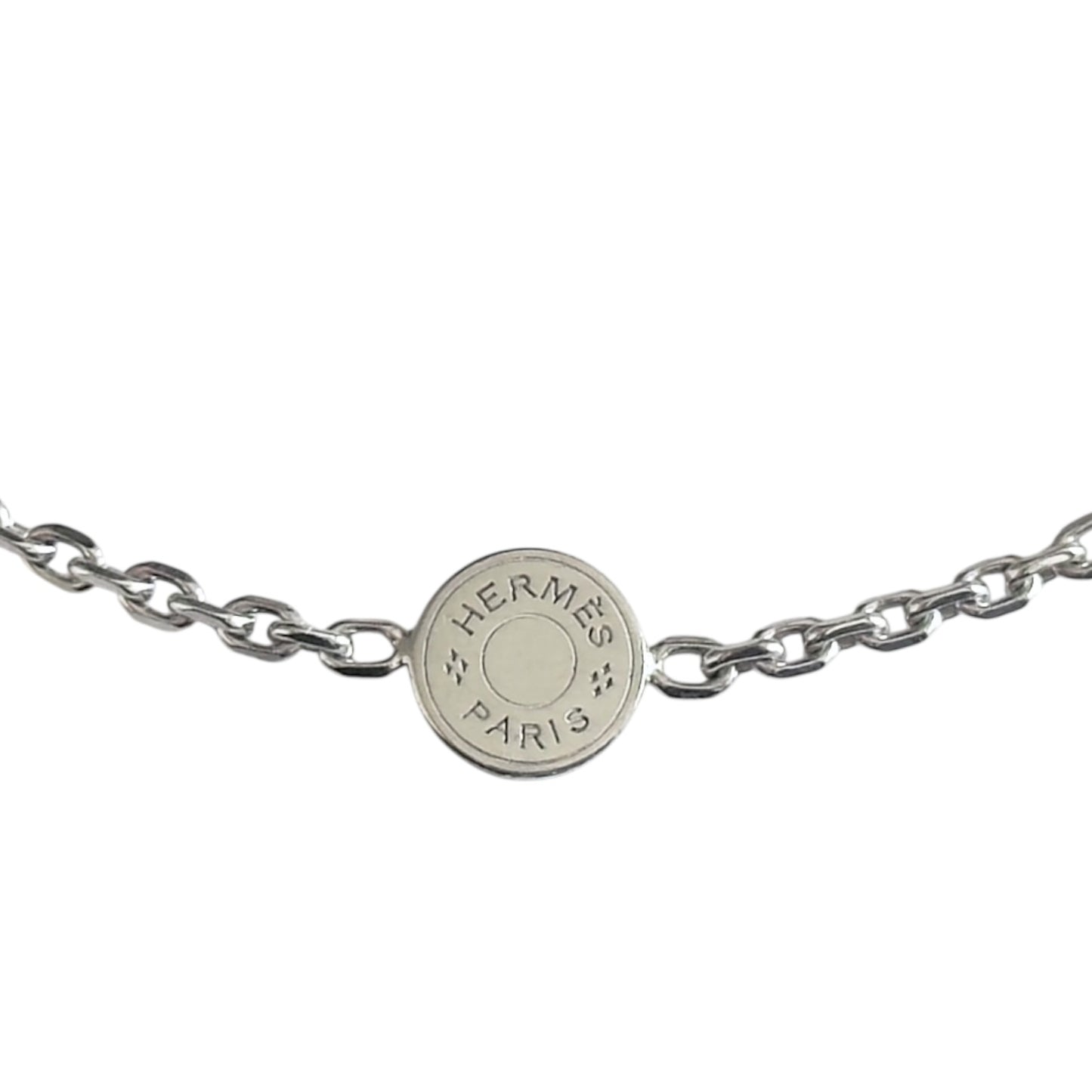 HERMES Eclipse Evelyne 18K金配925純銀 頸鏈