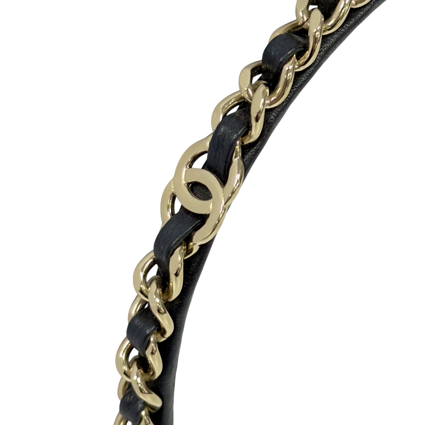 CHANEL CC 皮穿鏈 髮箍