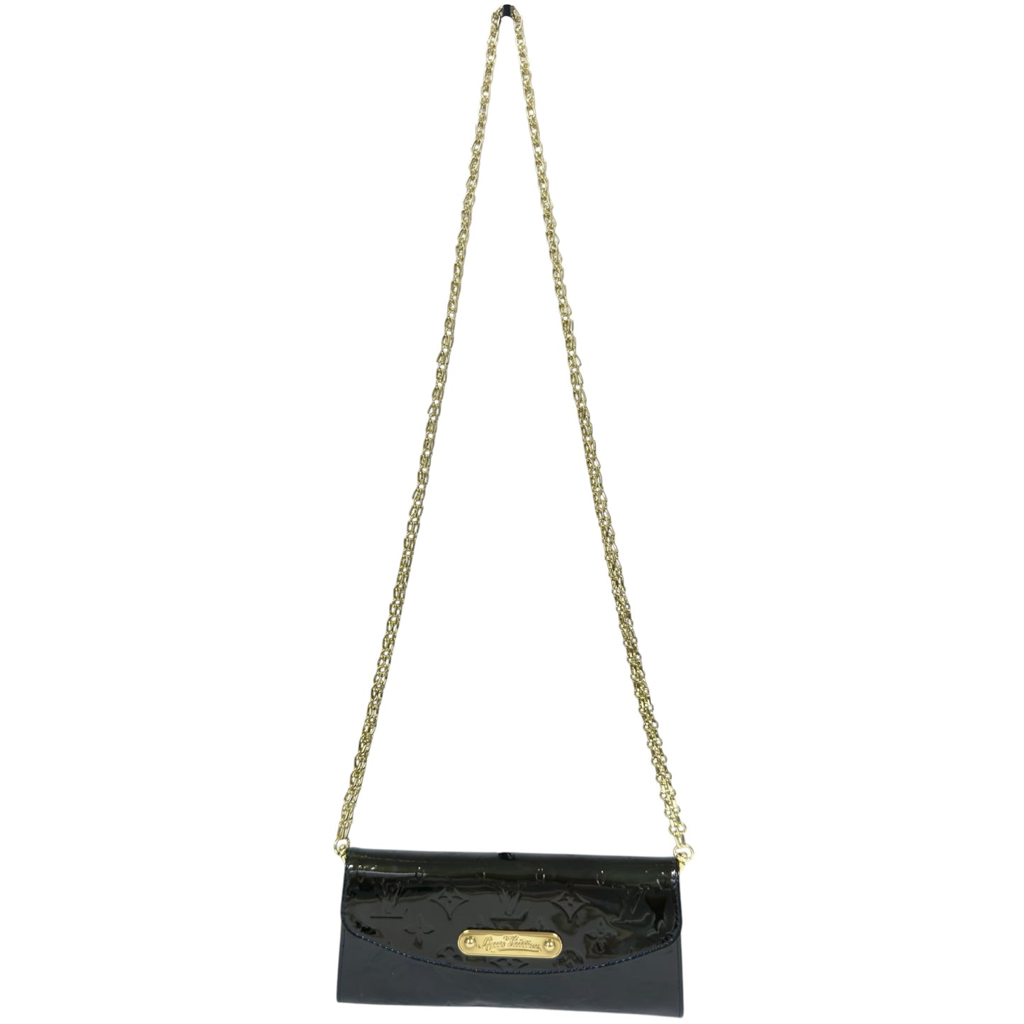 LOUIS VUITTON *自加鏈＞原裝短鏈 ＋ 無品牌鏈帶* Sunset Boulevard 漆皮 肩背包