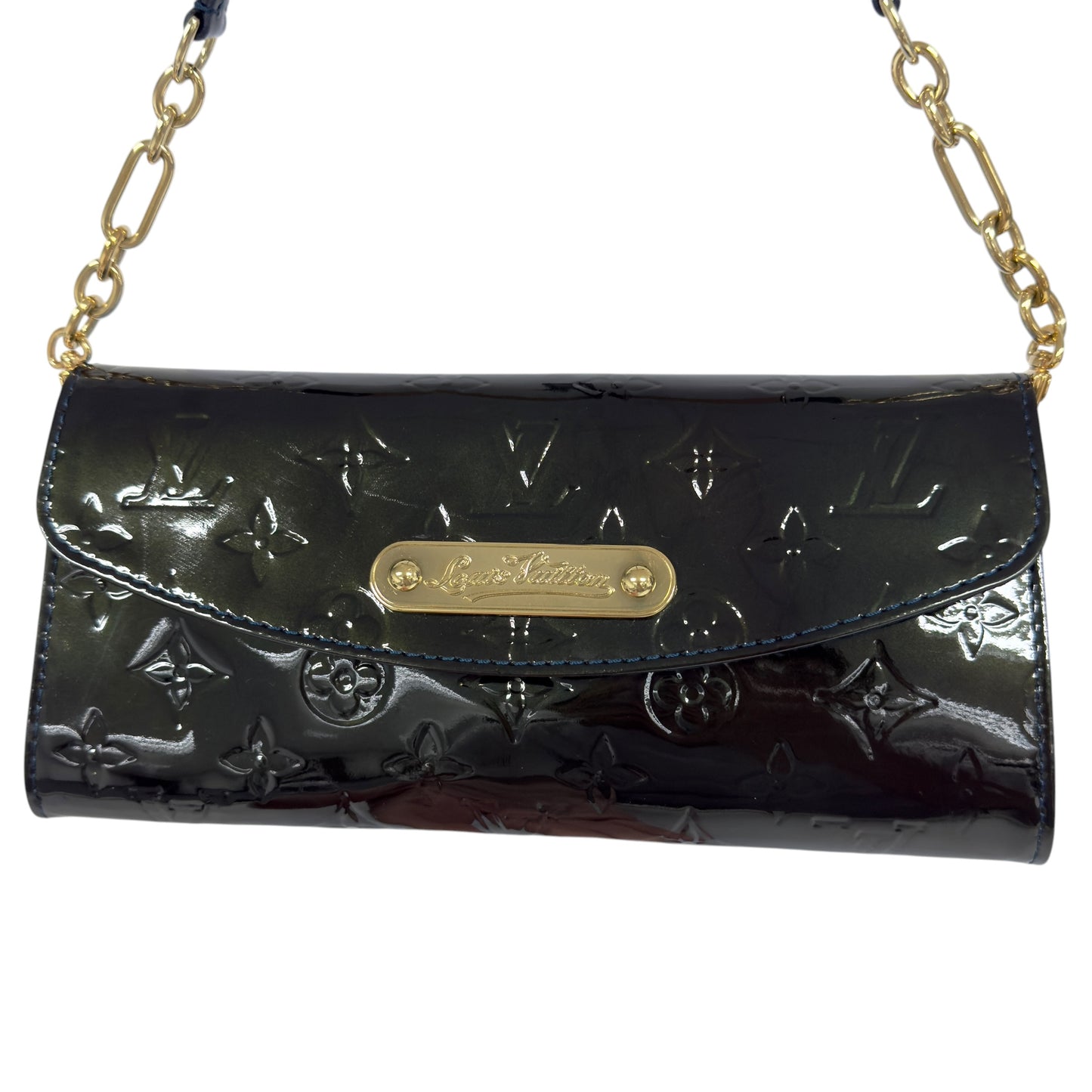 LOUIS VUITTON *自加鏈＞原裝短鏈 ＋ 無品牌鏈帶* Sunset Boulevard 漆皮 肩背包