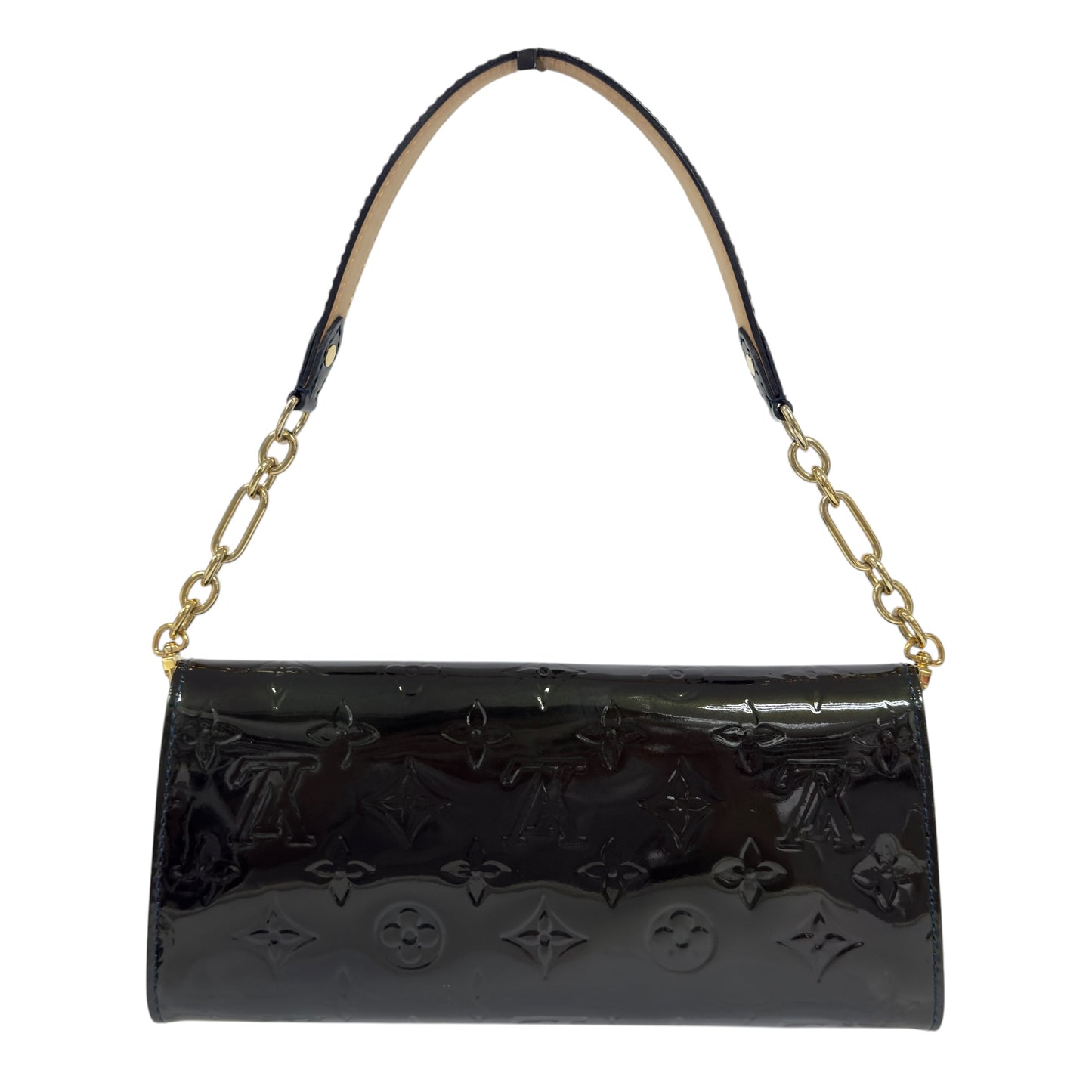LOUIS VUITTON *自加鏈＞原裝短鏈 ＋ 無品牌鏈帶* Sunset Boulevard 漆皮 肩背包