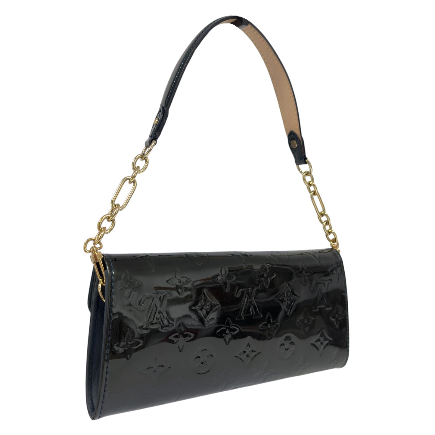 LOUIS VUITTON *自加鏈＞原裝短鏈 ＋ 無品牌鏈帶* Sunset Boulevard 漆皮 肩背包