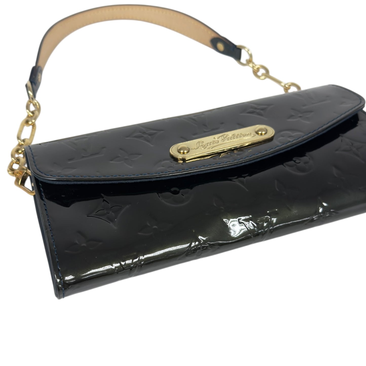 LOUIS VUITTON *自加鏈＞原裝短鏈 ＋ 無品牌鏈帶* Sunset Boulevard 漆皮 肩背包