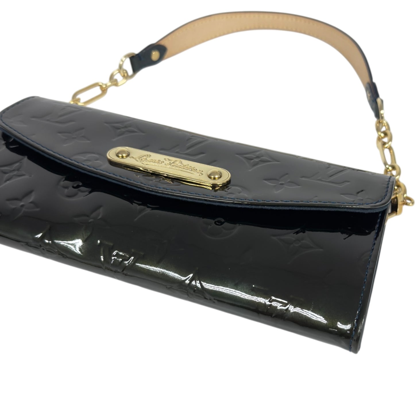 LOUIS VUITTON *自加鏈＞原裝短鏈 ＋ 無品牌鏈帶* Sunset Boulevard 漆皮 肩背包