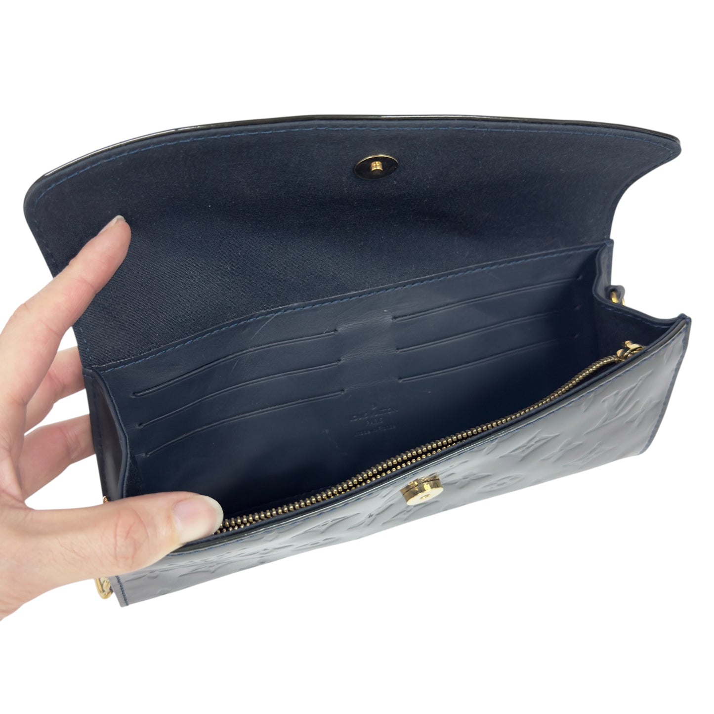 LOUIS VUITTON *自加鏈＞原裝短鏈 ＋ 無品牌鏈帶* Sunset Boulevard 漆皮 肩背包