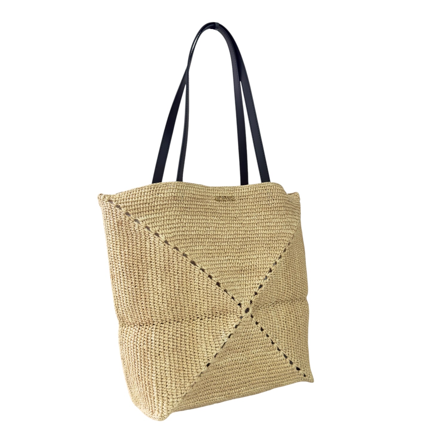 LOEWE Puzzle Fold 草編 肩背包