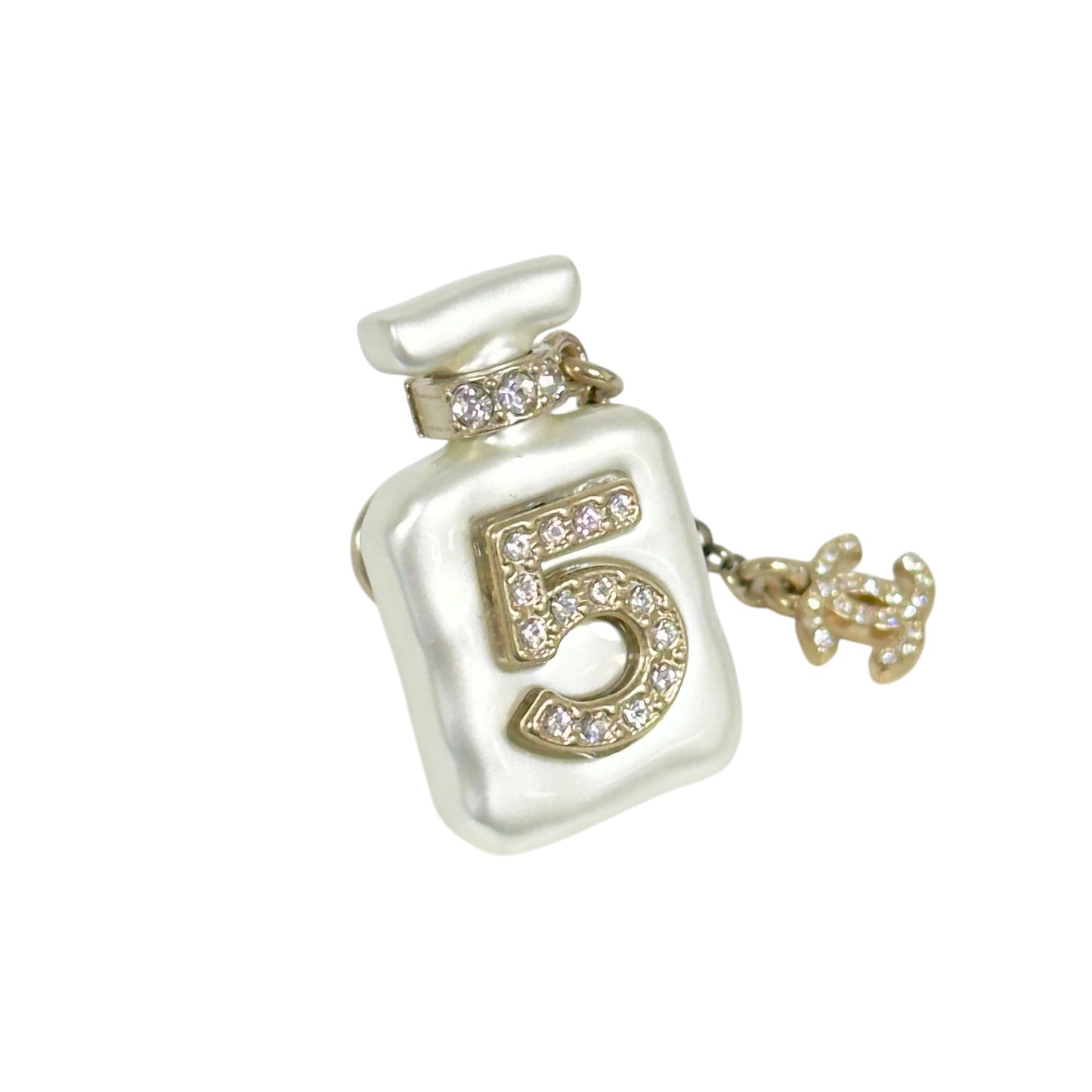 CHANEL CC 水鑽 香水瓶 胸針