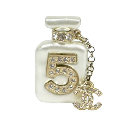 CHANEL CC 水鑽 香水瓶 胸針