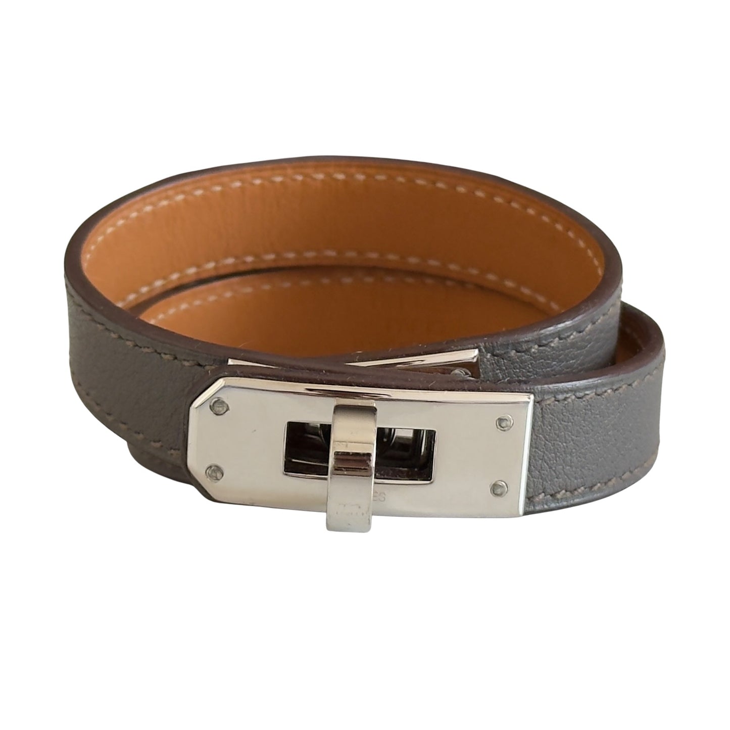 HERMES Kelly 雙圈 皮手帶 框O刻