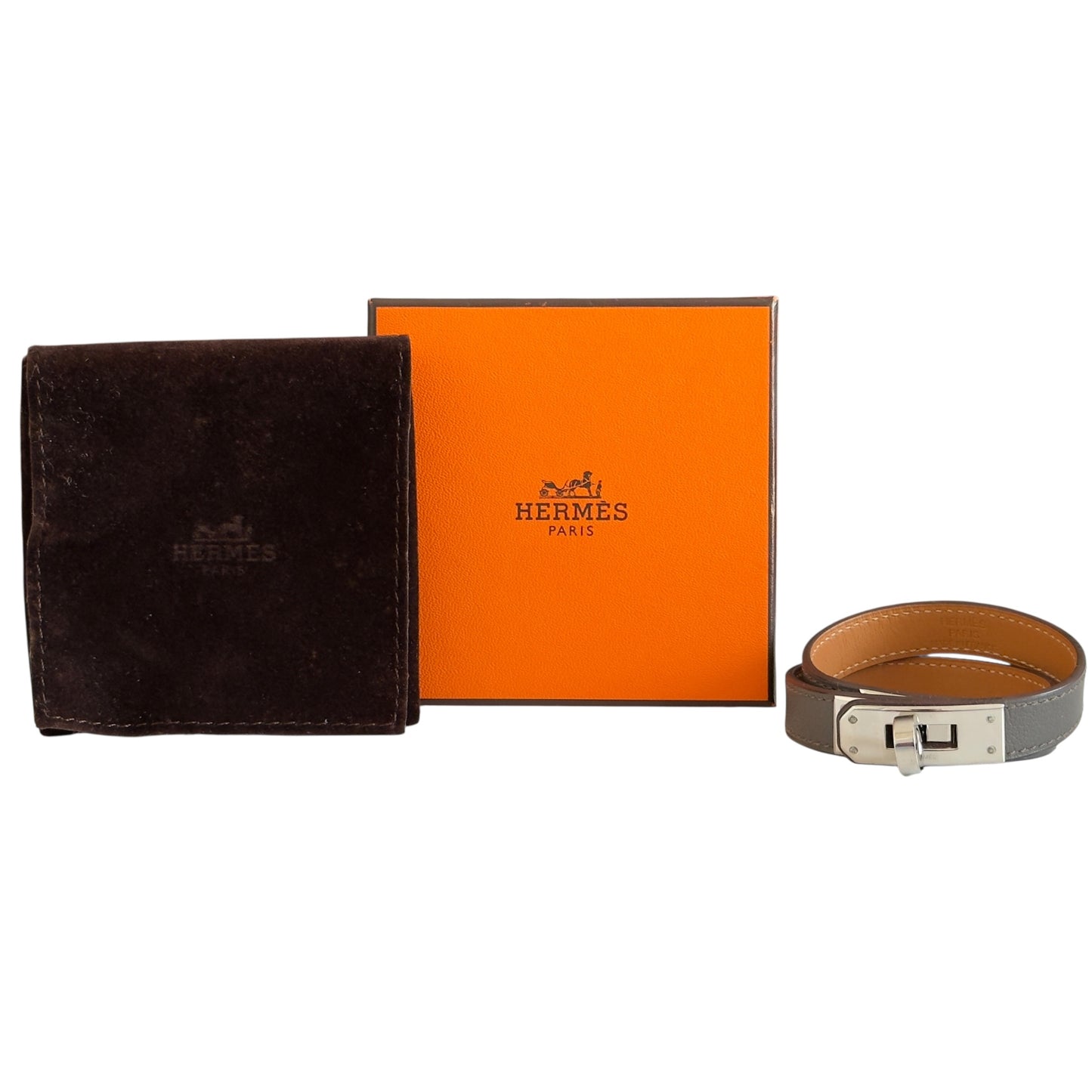 HERMES Kelly 雙圈 皮手帶 框O刻