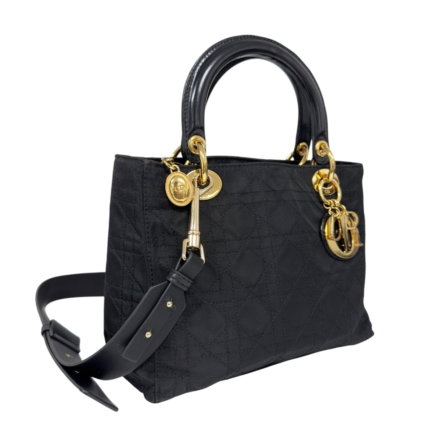 DIOR *自加帶＞送無品牌肩帶* 中古 Lady Dior 2用袋