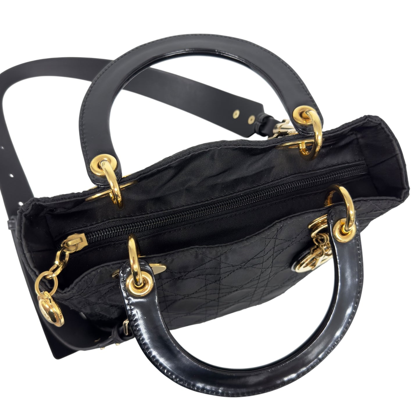 DIOR *自加帶＞送無品牌肩帶* 中古 Lady Dior 2用袋