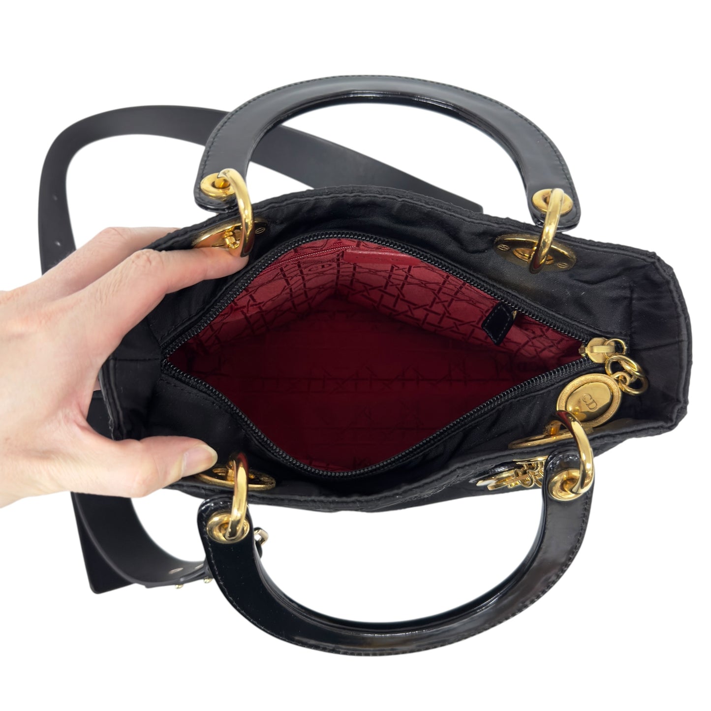 DIOR *自加帶＞送無品牌肩帶* 中古 Lady Dior 2用袋
