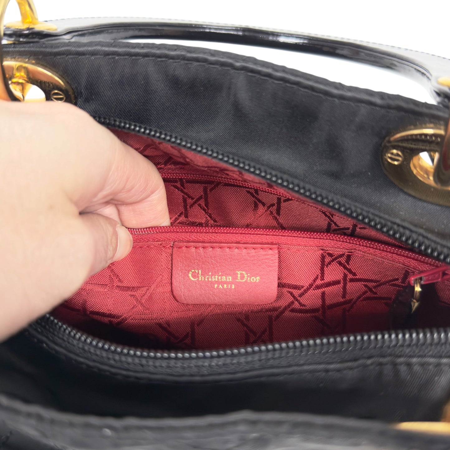 DIOR *自加帶＞送無品牌肩帶* 中古 Lady Dior 2用袋