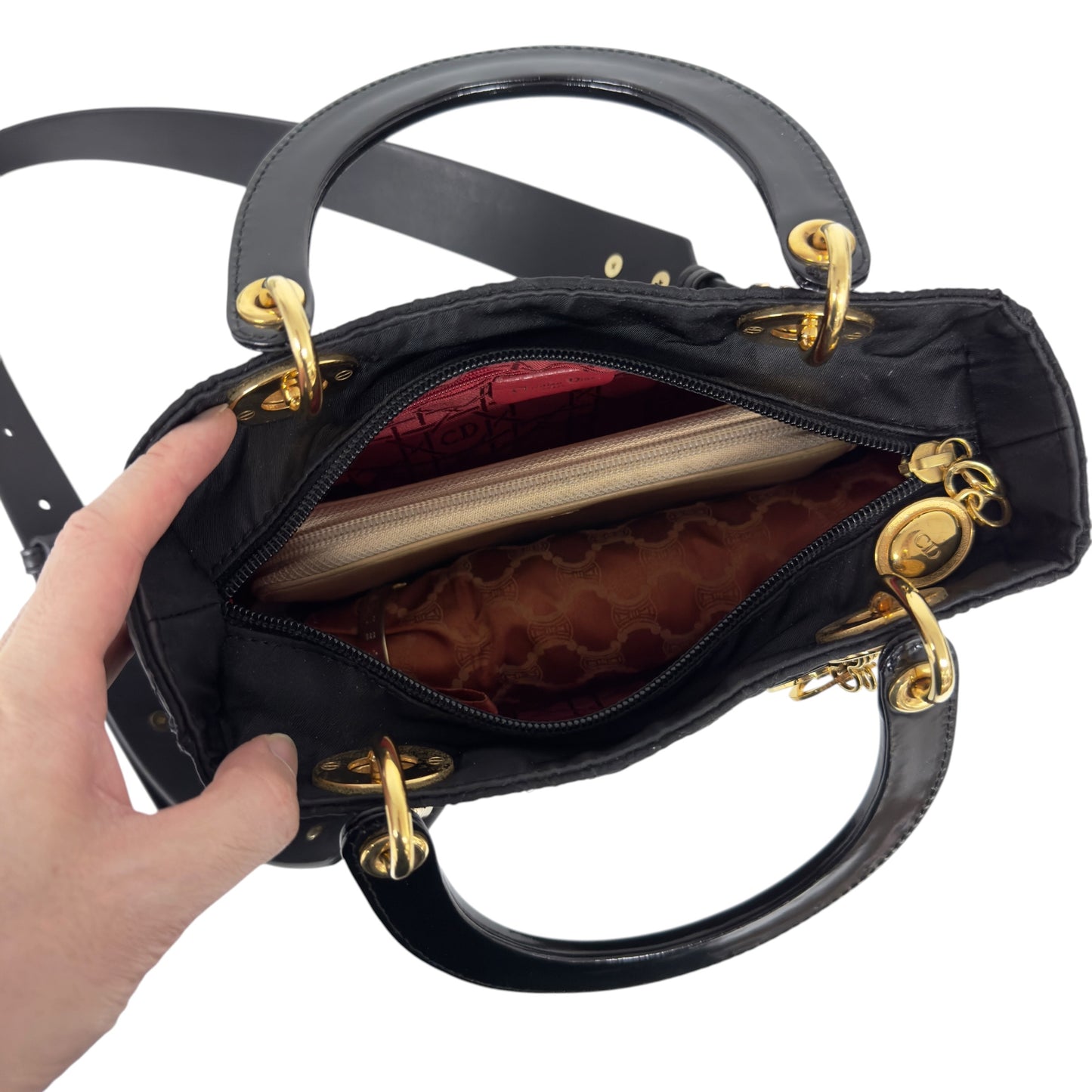 DIOR *自加帶＞送無品牌肩帶* 中古 Lady Dior 2用袋