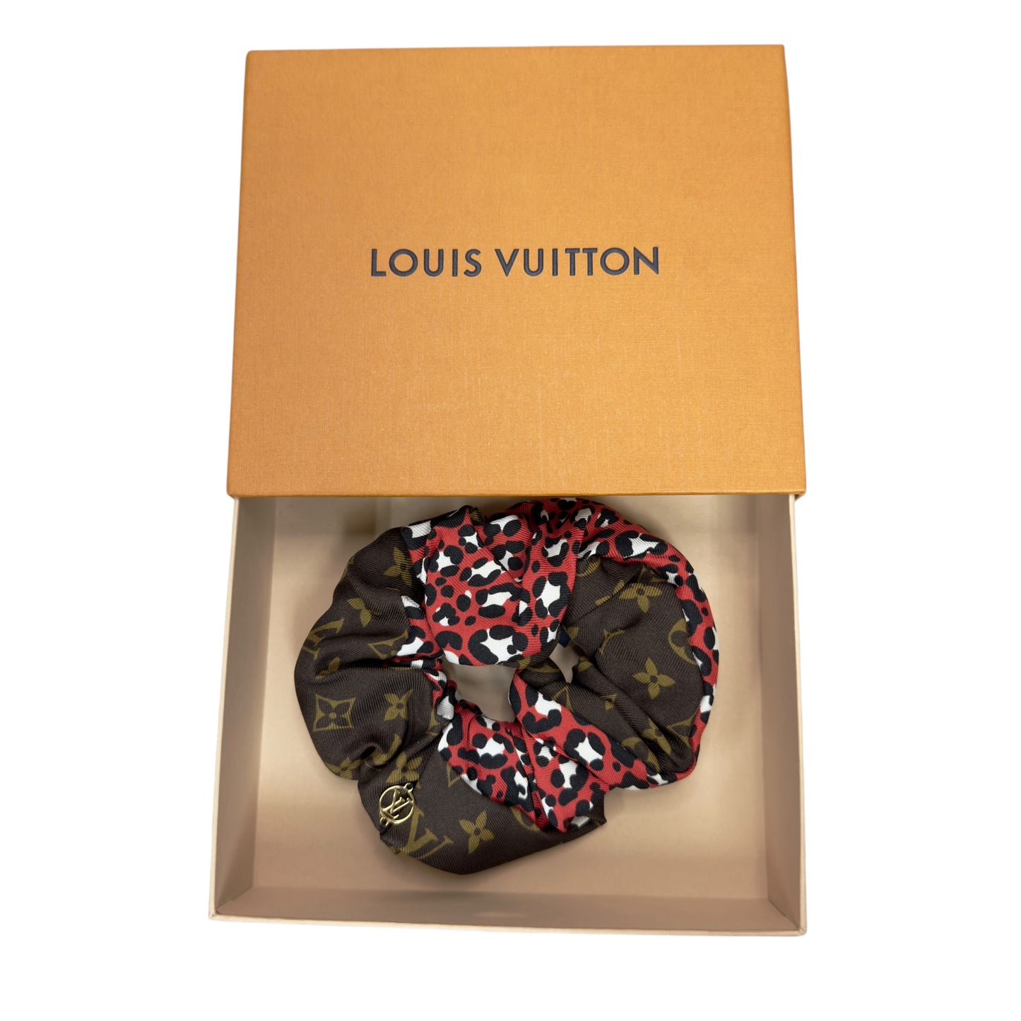 LOUIS VUITTON 老花 絲質 彈性髮圈