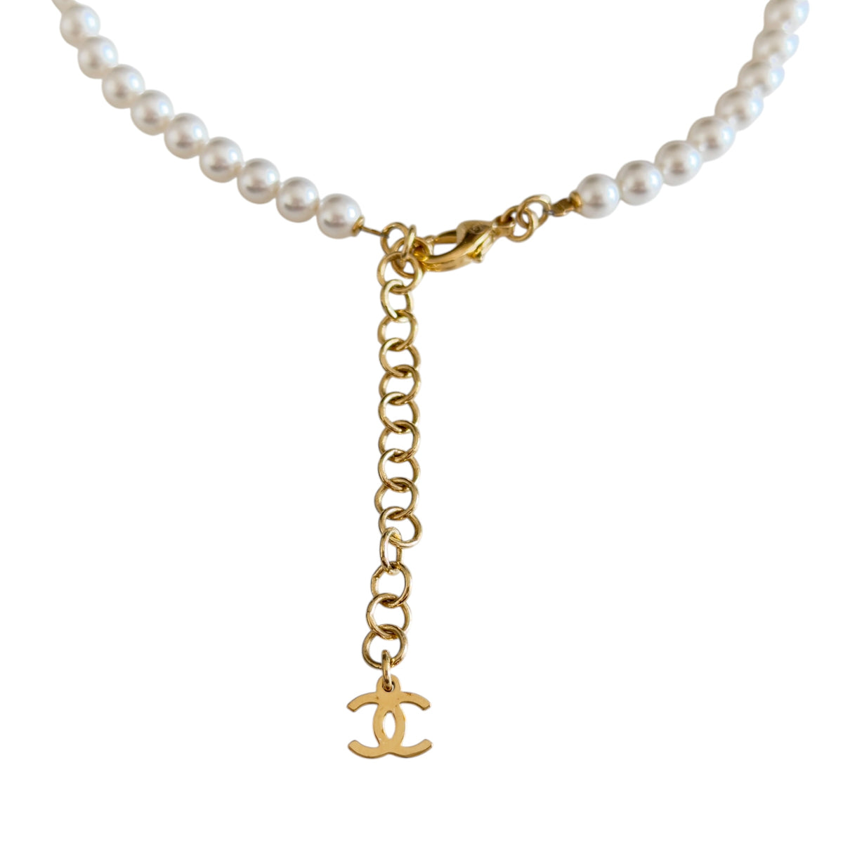 CHANEL *罕有* CC 牛仔愛心💗  珠珠 短頸鏈
