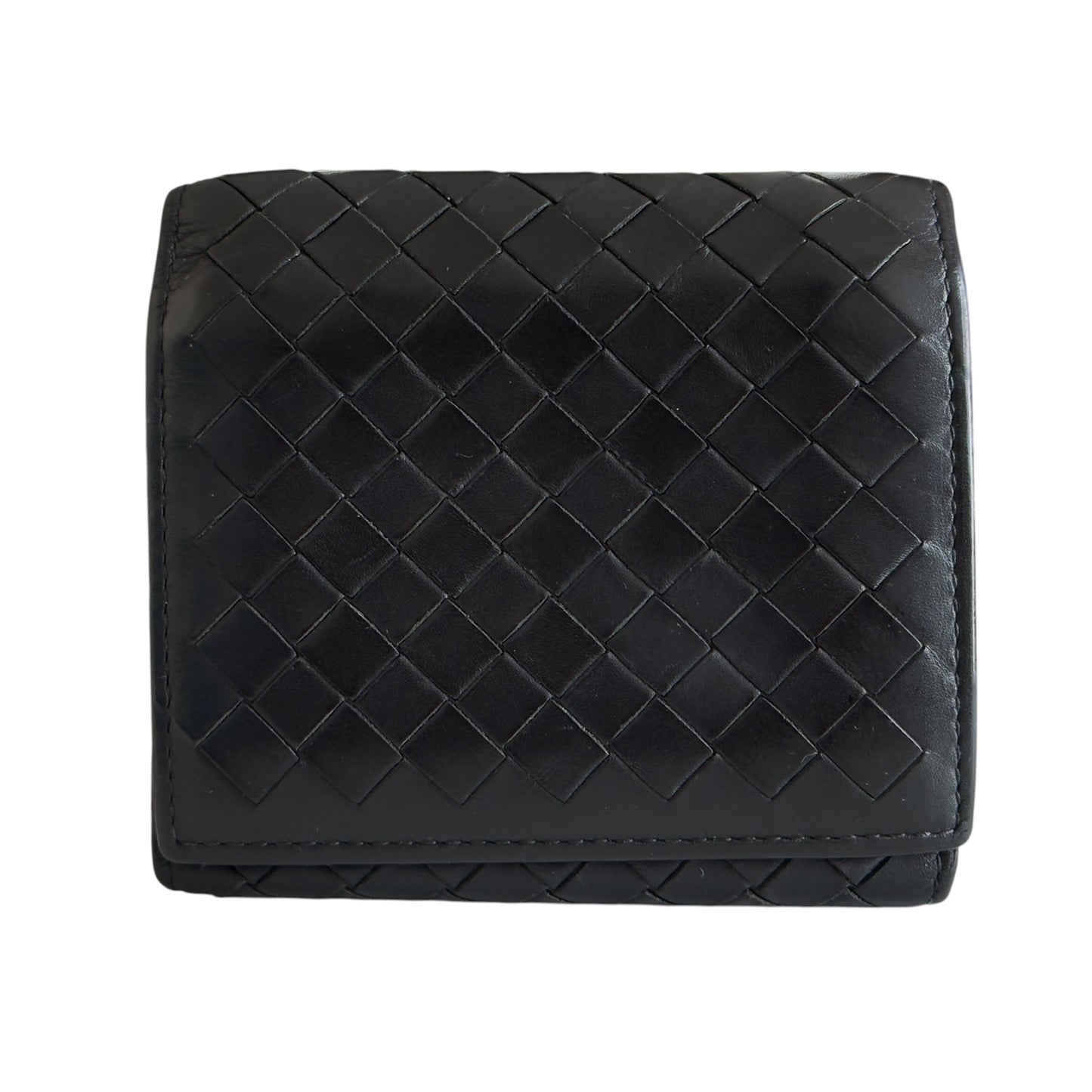 BOTTEGA VENETA 織皮 短銀包