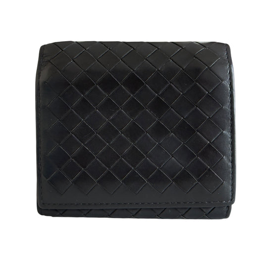 BOTTEGA VENETA 織皮 短銀包