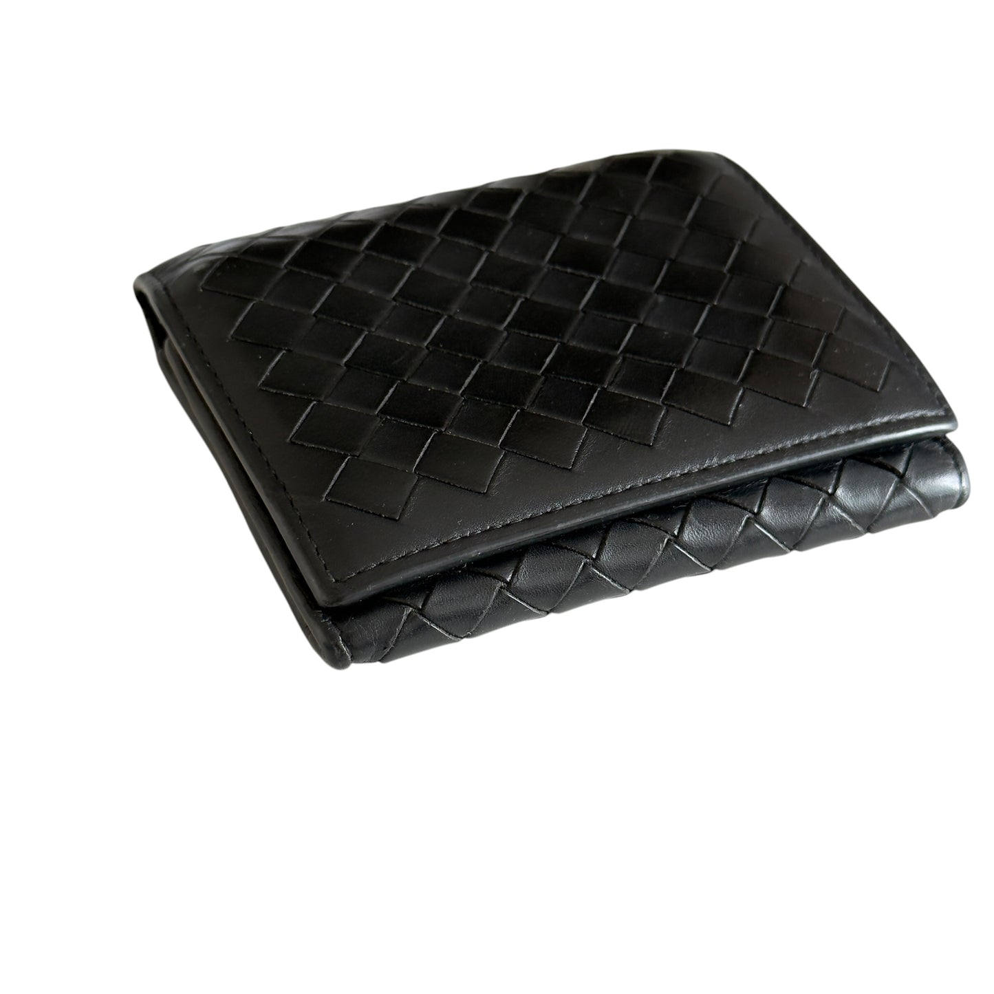 BOTTEGA VENETA 織皮 短銀包