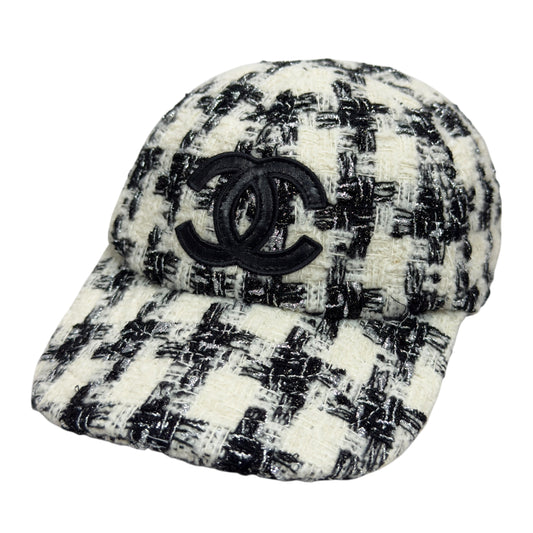 CHANEL CC 粗花呢 閃閃銀絲 棒球帽