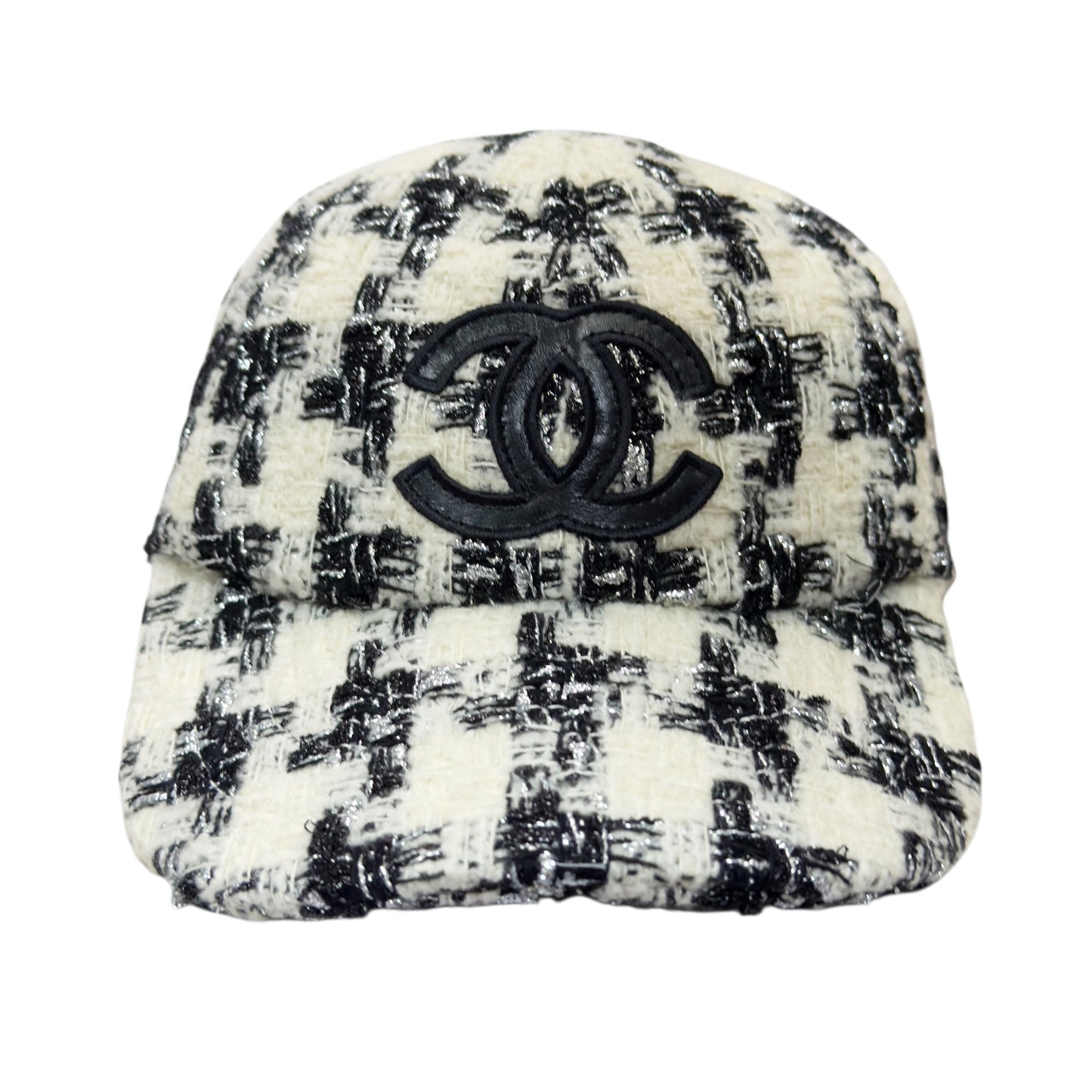 CHANEL CC 粗花呢 閃閃銀絲 棒球帽