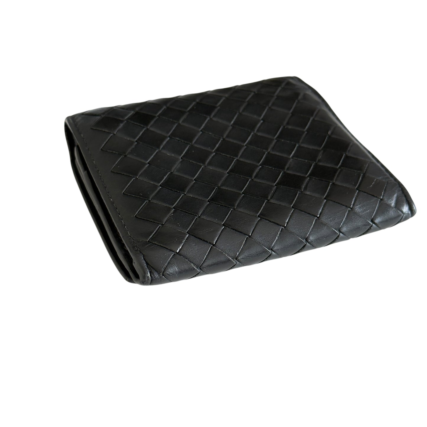 BOTTEGA VENETA 織皮 短銀包