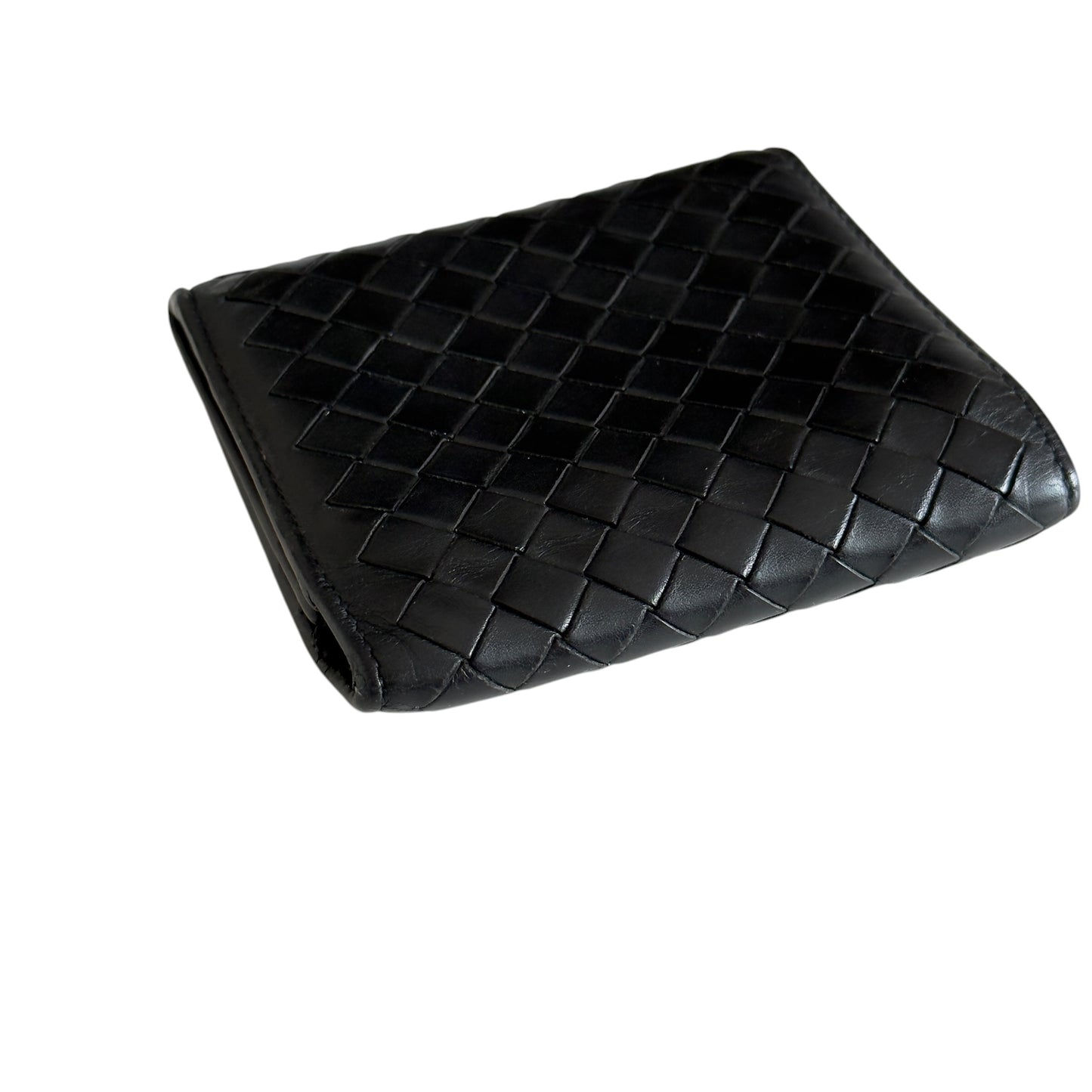BOTTEGA VENETA 織皮 短銀包
