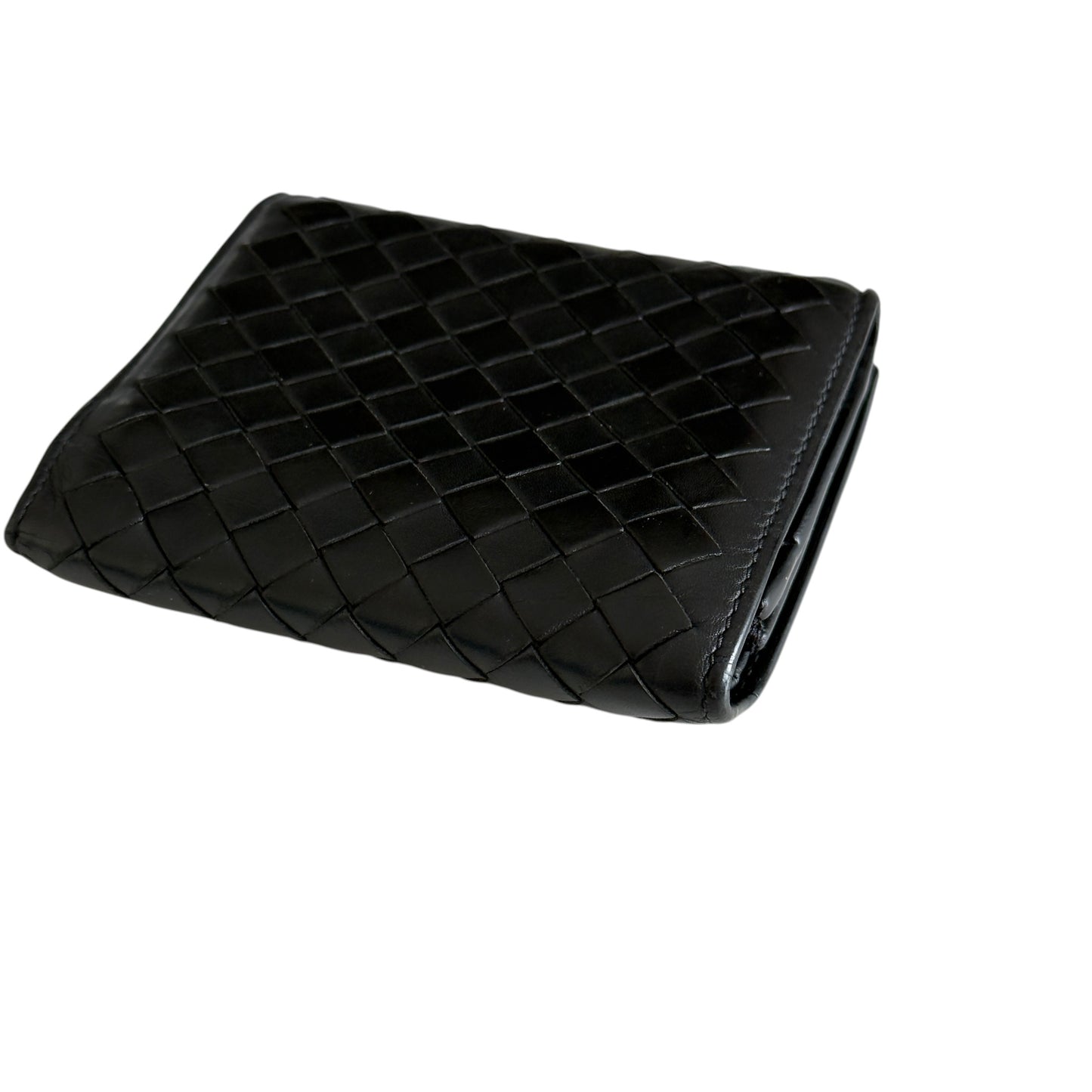 BOTTEGA VENETA 織皮 短銀包