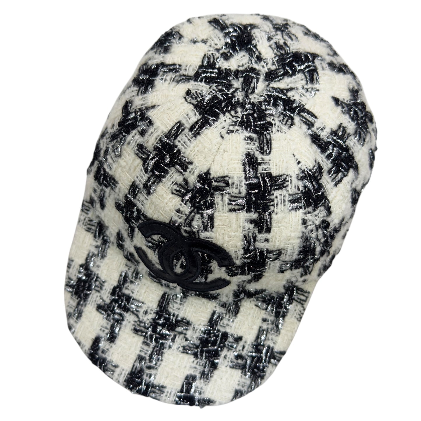 CHANEL CC 粗花呢 閃閃銀絲 棒球帽
