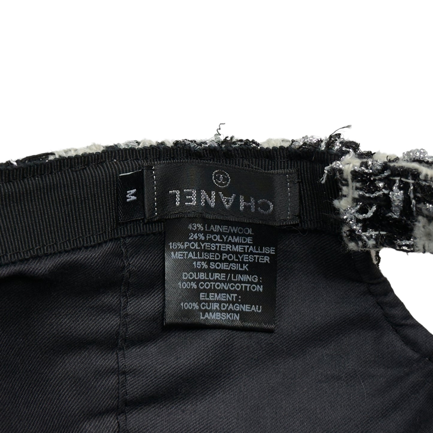 CHANEL CC 粗花呢 閃閃銀絲 棒球帽