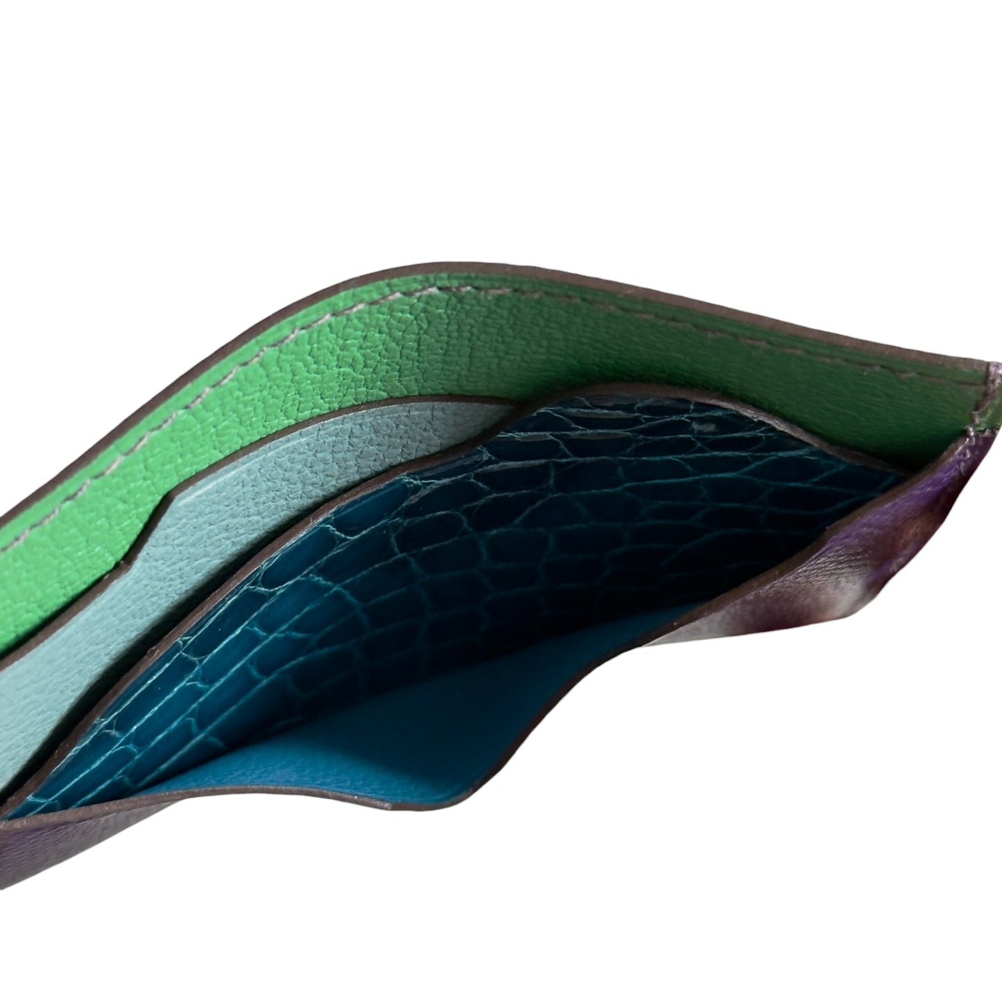 HERMES Histoire Naturelle 鱷魚皮 拼皮 卡包