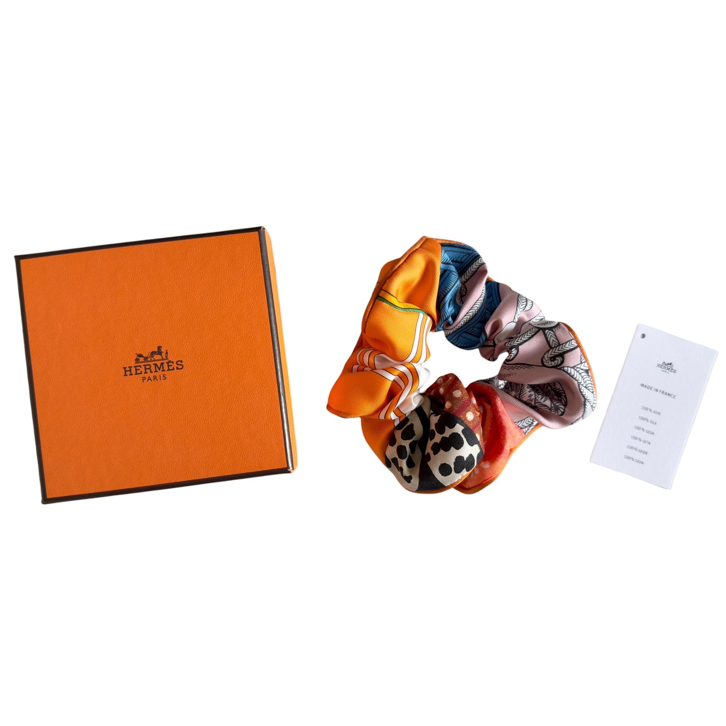 HERMES Claudia Bloom scrunchie 絲質 彈性髮圈