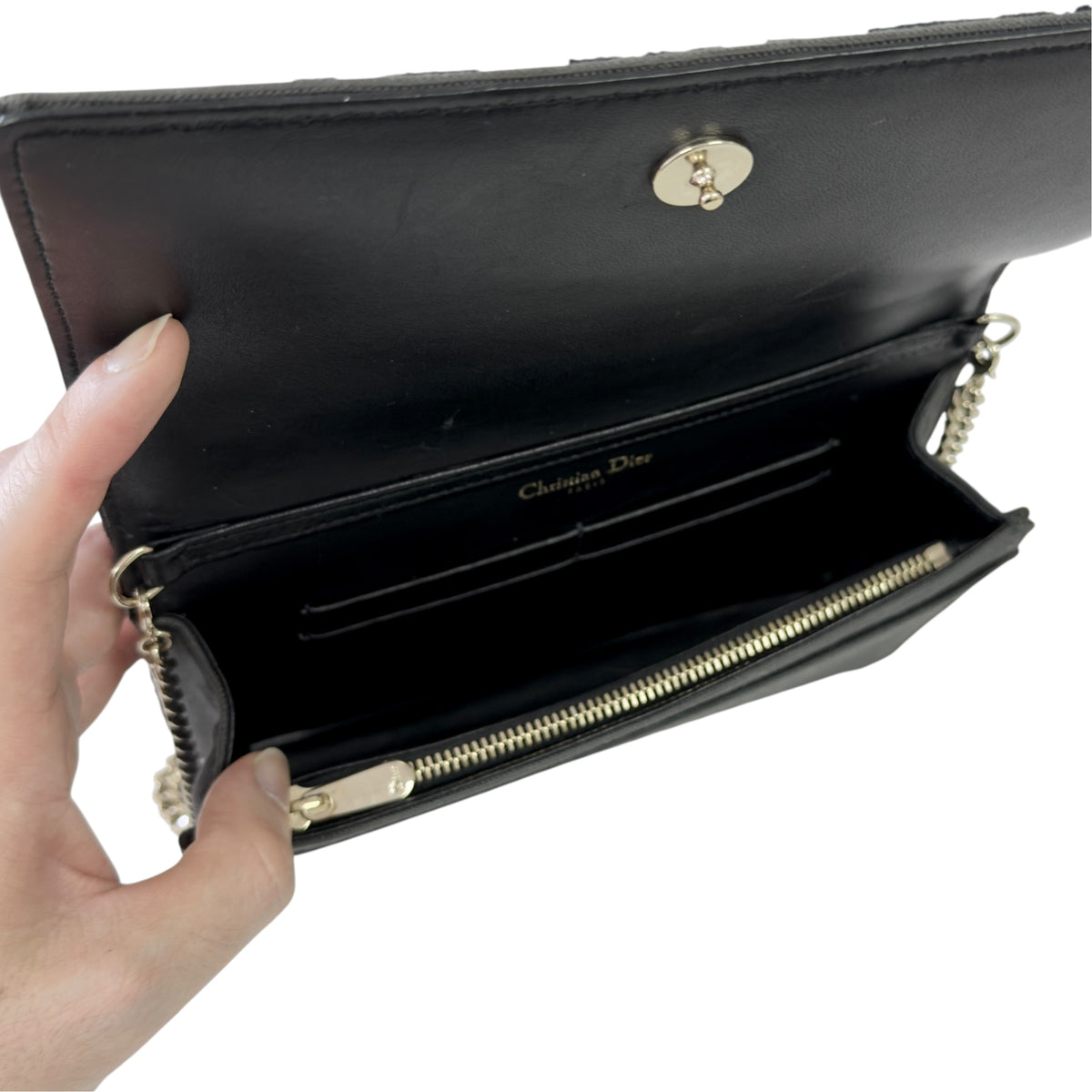 DIOR Diorama oblique 老花 鏈條銀包