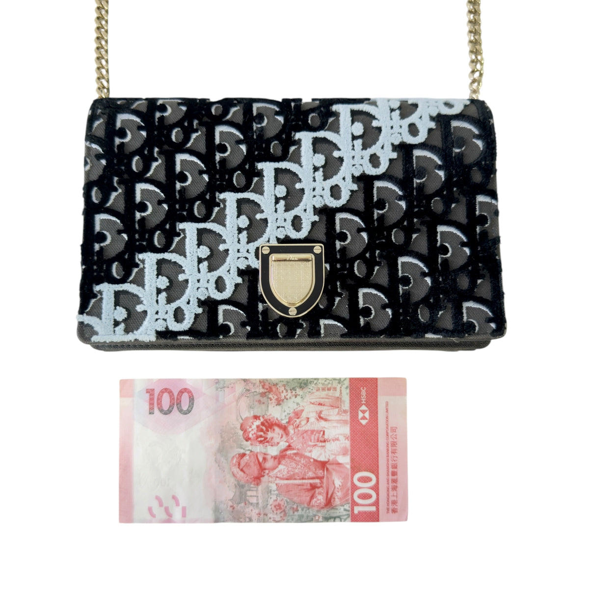 DIOR Diorama oblique 老花 鏈條銀包