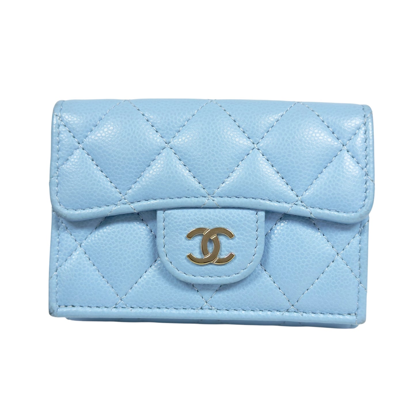 CHANEL CC 荔枝皮 多摺 迷你銀包