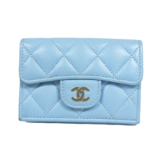 CHANEL CC 荔枝皮 多摺 迷你銀包