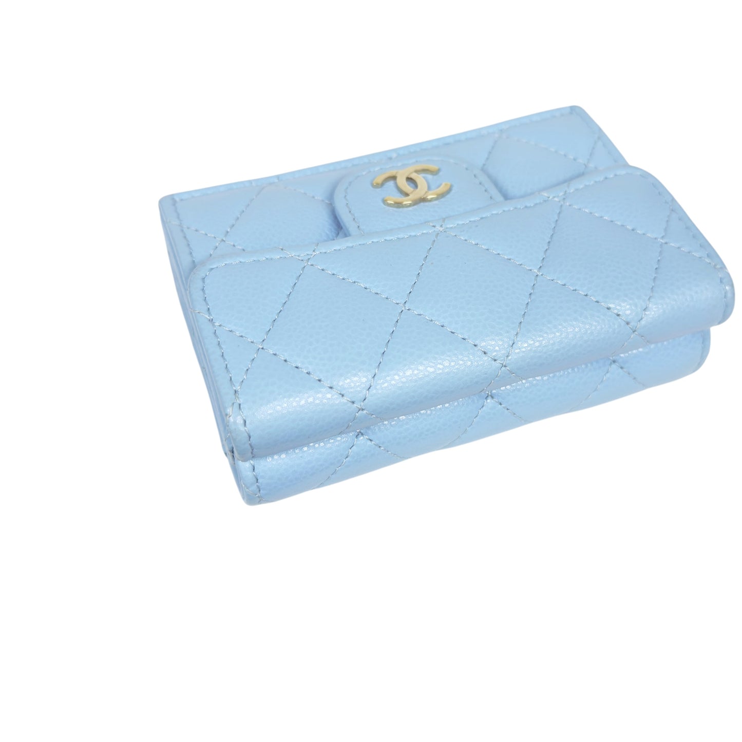 CHANEL CC 荔枝皮 多摺 迷你銀包